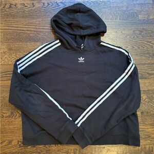 Cropped black adidas hoodie